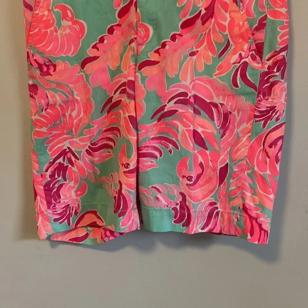 Lilly Pulitzer Pink & Blue Poolside Blue The Chipper Shorts Size 2